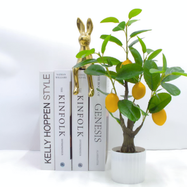 Realistic Faux Lemon Tree Potted Plant | Artificial Fruit Tree for Home & Office Decor