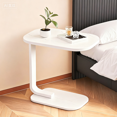 Modern C-Shaped End Table  - Versatile Side Table for Sofa, Bedside, & Living Room - Space-Saving Design