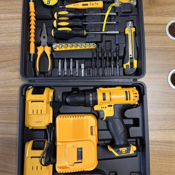 JSMJF 21V Cordless Power Drill Set with Complete Home Tool Kit