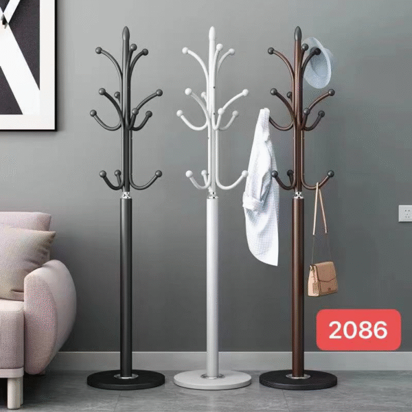 Modern Freestanding Coat Rack Stand with Hooks - Heavy-Duty Metal Hall Tree for Entryway, Bedroom & Office