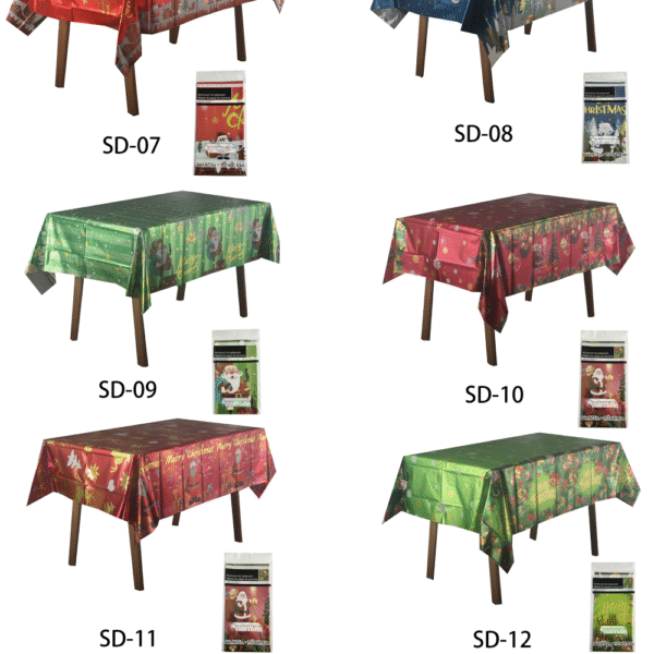 Festive Christmas Tablecloth | Disposable Holiday Table Cover for Party & Dinner Decor
