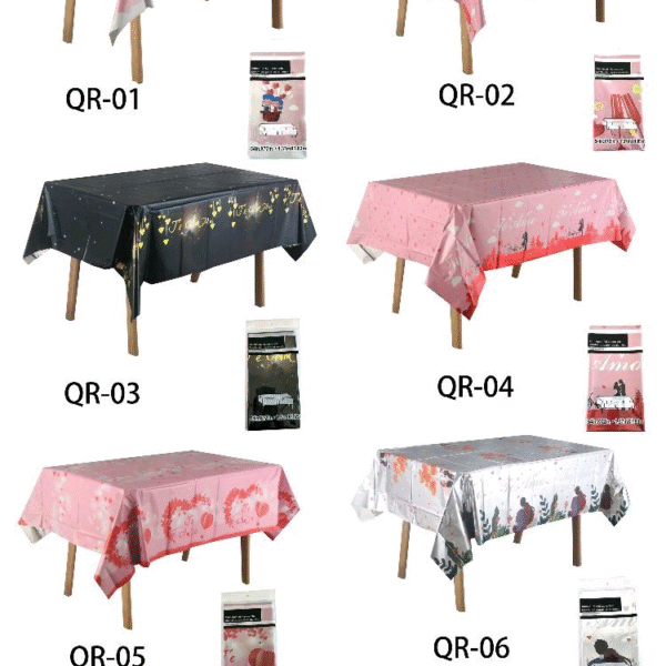 Valentine's Day Tablecloth | Disposable Table Cover for Romantic Dinners & Party Decor